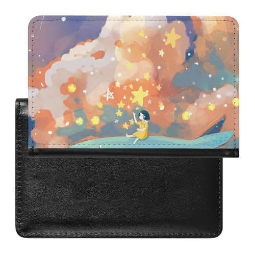 NYKVTG Reisepasshülle Mädchen-Stern-Wal Reisepass Tasche Reise Gadget Impfpass Hülle Für Damen Herren von NYKVTG