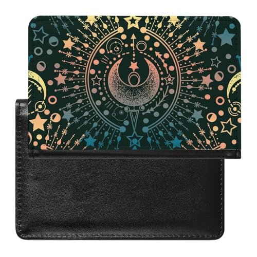 NYKVTG Reisepasshülle Mond Sterne Reisepass Tasche Reise Gadget Impfpass Hülle Für Damen Herren von NYKVTG