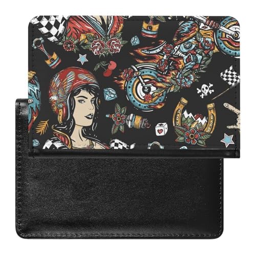 NYKVTG Reisepasshülle Motorrad Rock Reisepass Tasche Reise Gadget Impfpass Hülle Für Damen Herren NYKVTG Reisepasshülle Motorrad Rock Reisepass Tasche Reise Gadget Impfpass Hülle Für Damen Herren von NYKVTG