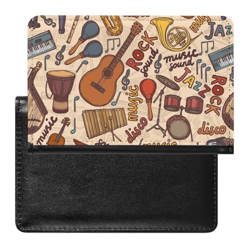 NYKVTG Reisepasshülle Musikinstrument Reisepass Tasche Reise Gadget Impfpass Hülle Für Damen Herren von NYKVTG