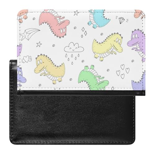 NYKVTG Reisepasshülle Niedliche Dinosaurier Reisepass Schutzhülle Geldbörsen Für Kreditkarten Ausweis Reisedokumente von NYKVTG