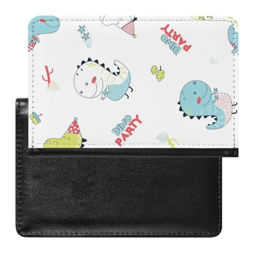 NYKVTG Reisepasshülle Niedlicher Dinosaurier Reisepass Tasche Reise Gadget Impfpass Hülle Für Damen Herren von NYKVTG