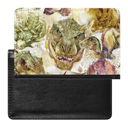 NYKVTG Reisepasshülle Retro-Dinosaurier Reisepass Tasche Reise Gadget Impfpass Hülle Für Damen Herren von NYKVTG