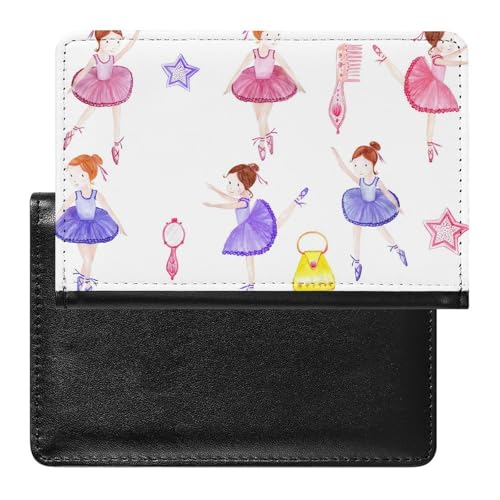 NYKVTG Reisepasshülle Rosa Tanzendes Mädchen Reisepass Schutzhülle Geldbörsen Für Kreditkarten Ausweis Reisedokumente von NYKVTG