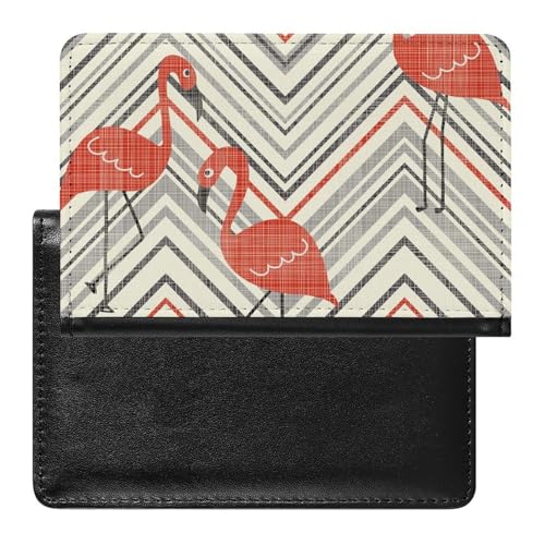 NYKVTG Reisepasshülle Roter Flamingo Reisepass Tasche Reise Gadget Impfpass Hülle Für Damen Herren von NYKVTG