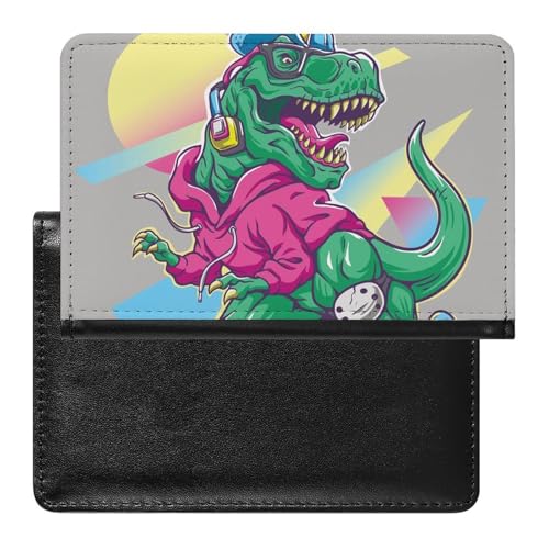 NYKVTG Reisepasshülle Skateboard-Dinosaurier Reisepass Tasche Reise Gadget Impfpass Hülle Für Damen Herren von NYKVTG