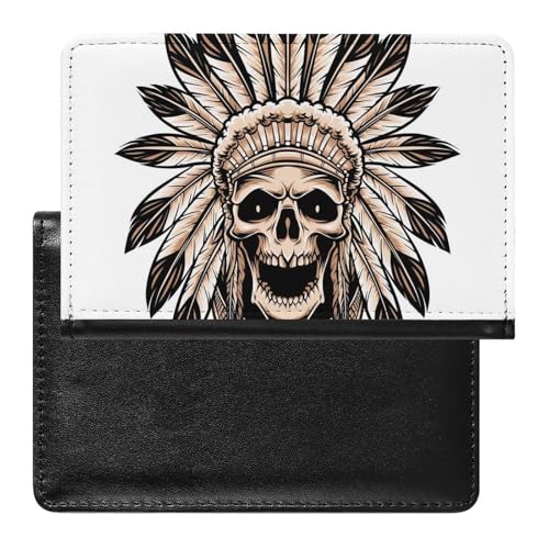 NYKVTG Reisepasshülle Stammes-Skelett Reisepass Tasche Reise Gadget Impfpass Hülle Für Damen Herren von NYKVTG