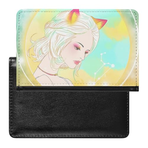 NYKVTG Reisepasshülle Sternbild-Mädchen Reisepass Tasche Reise Gadget Impfpass Hülle Für Damen Herren von NYKVTG