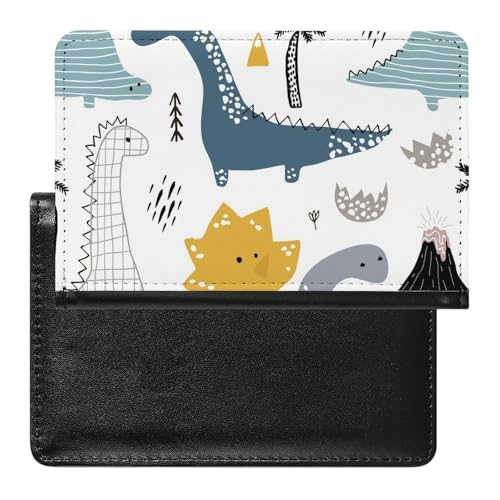 NYKVTG Reisepasshülle Süße Dinosaurier Reisepass Tasche Reise Gadget Impfpass Hülle Für Damen Herren von NYKVTG