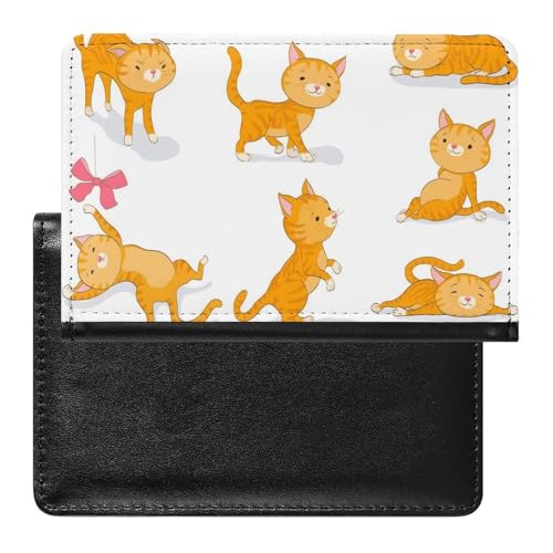 NYKVTG Reisepasshülle Süße Gelbe Katze Reisepass Schutzhülle Geldbörsen Für Kreditkarten Ausweis Reisedokumente von NYKVTG