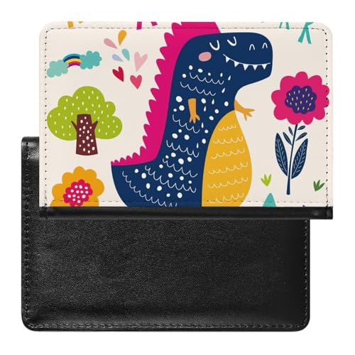 NYKVTG Reisepasshülle Süßer Dinosaurier Reisepass Schutzhülle Geldbörsen Für Kreditkarten Ausweis Reisedokumente von NYKVTG