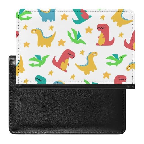 NYKVTG Reisepasshülle Süßer Dinosaurier Reisepass Schutzhülle Geldbörsen Für Kreditkarten Ausweis Reisedokumente von NYKVTG