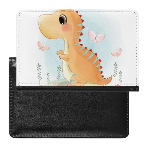 NYKVTG Reisepasshülle Süßer Dinosaurier Reisepass Schutzhülle Geldbörsen Für Kreditkarten Ausweis Reisedokumente von NYKVTG