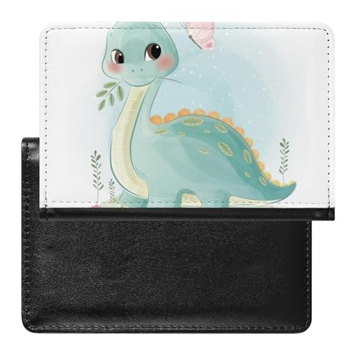 NYKVTG Reisepasshülle Süßer Dinosaurier Reisepass Tasche Reise Gadget Impfpass Hülle Für Damen Herren von NYKVTG