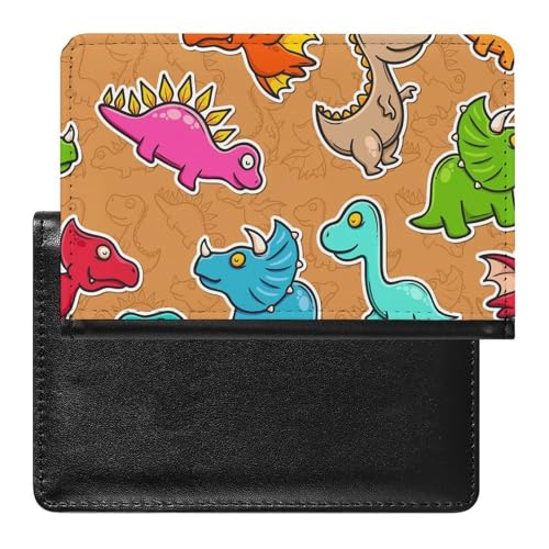 NYKVTG Reisepasshülle Süßer Dinosaurier Reisepass Tasche Reise Gadget Impfpass Hülle Für Damen Herren von NYKVTG