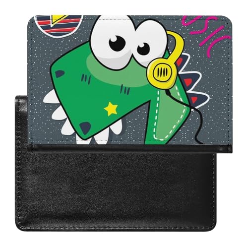 NYKVTG Reisepasshülle Süßer Dinosaurier Reisepass Tasche Reise Gadget Impfpass Hülle Für Damen Herren von NYKVTG