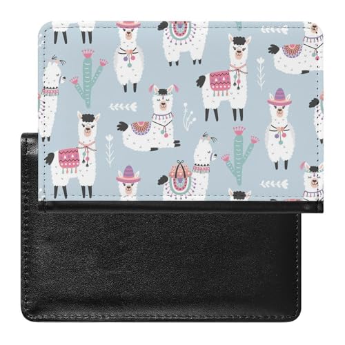 NYKVTG Reisepasshülle Süßes Alpaka Reisepass Tasche Reise Gadget Impfpass Hülle Für Damen Herren von NYKVTG