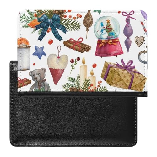 NYKVTG Reisepasshülle Weihnachten Reisepass Schutzhülle Geldbörsen Für Kreditkarten Ausweis Reisedokumente von NYKVTG
