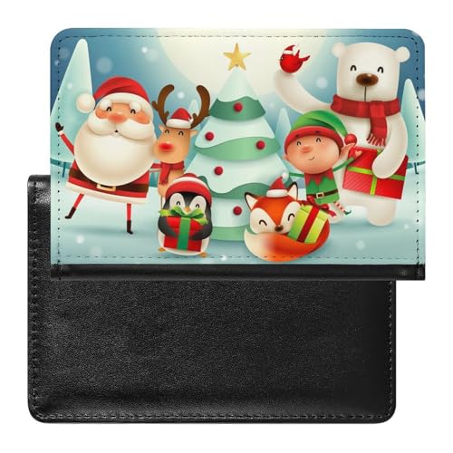 NYKVTG Reisepasshülle Weihnachten Reisepass Tasche Reise Gadget Impfpass Hülle Für Damen Herren von NYKVTG