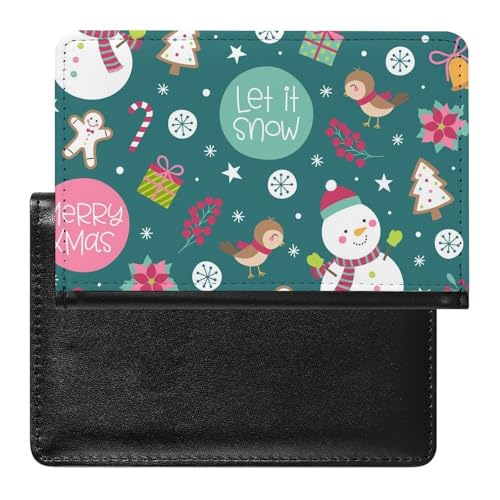 NYKVTG Reisepasshülle Weihnachten Reisepass Tasche Reise Gadget Impfpass Hülle Für Damen Herren von NYKVTG
