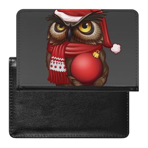 NYKVTG Reisepasshülle Weihnachts-Eule Reisepass Schutzhülle Geldbörsen Für Kreditkarten Ausweis Reisedokumente von NYKVTG