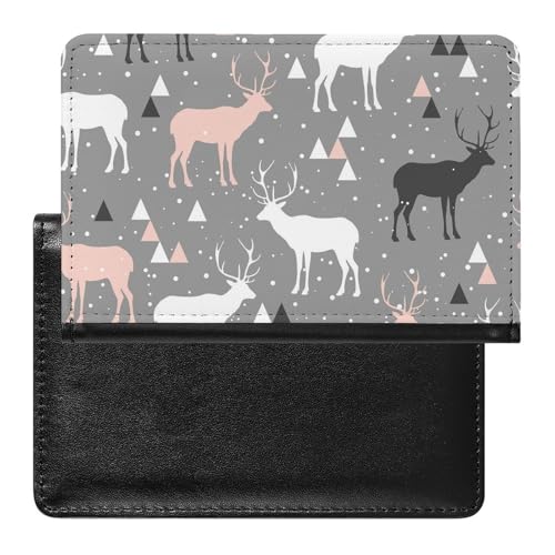 NYKVTG Reisepasshülle Weihnachts-Rentier Reisepass Tasche Reise Gadget Impfpass Hülle Für Damen Herren von NYKVTG