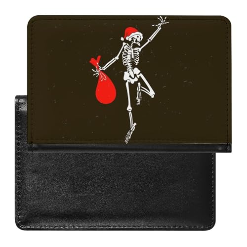 NYKVTG Reisepasshülle Weihnachts-Totenkopf Reisepass Tasche Reise Gadget Impfpass Hülle Für Damen Herren von NYKVTG