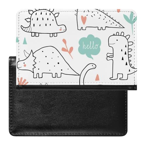 NYKVTG Reisepasshülle Weißer Dinosaurier Reisepass Tasche Reise Gadget Impfpass Hülle Für Damen Herren von NYKVTG