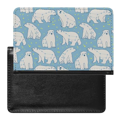 NYKVTG Reisepasshülle Weißer Eisbär Reisepass Tasche Reise Gadget Impfpass Hülle Für Damen Herren von NYKVTG