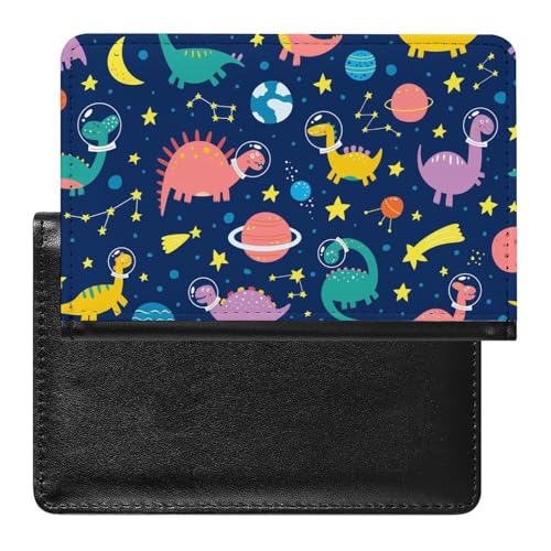 NYKVTG Reisepasshülle Weltraum-Dinosaurier Reisepass Schutzhülle Geldbörsen Für Kreditkarten Ausweis Reisedokumente von NYKVTG