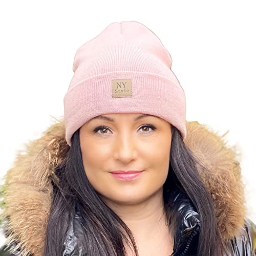 NYS - Rosa Mütze Damen - Warm Wintermütze Damen - Elegantisch Mütze Damen Herbst und Winter - Optimale One Size Beanie von NYS NEW YORK STYLE