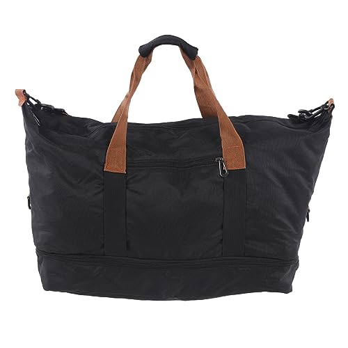 Reise -Reisetasche trocken nass getrennt getrennte Sportbeutel Großkapazität Flugzeug freundschaftliche Schulterwochenende über Nacht Tasche für Männer Frauen (Schwarz) von NYSUZHOUJI