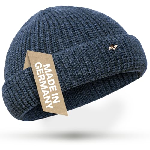 NYTTED® Kurze Fisherman Beanie Herren & Damen I Made in Germany - Seemannsmütze aus 100% feinster Schurwolle I Fischermütze Herren & Damen I Docker Mütze von NYTTED
