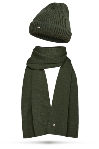 NYTTED® Merino Mütze und Schal Set für Damen & Herren | Made in Germany | 100% Feinste Merinowolle | Kuschelig Weiches & Warmes Set von NYTTED