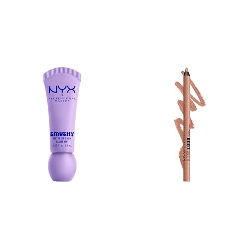 Bundle aus NYX Professional Makeup Lip Balm, Smushy Matte Lip Balm, Sugar Smush + NYX Professional Makeup Lipliner, Line Loud, 03 Goal Crusher von NYX PROFESSIONAL MAKEUP