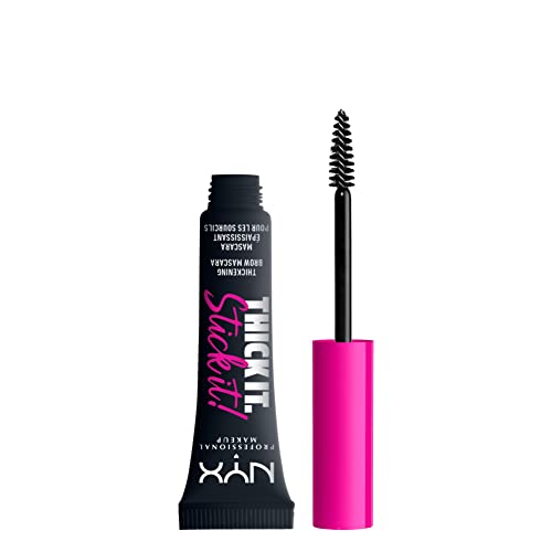 NYX Professional Makeup Augenbrauen-Mascara mit bis zu 16h Halt, Für getönte und vollere Augenbrauen, Thick It. Stick It! Brow Mascara, Black (Schwarz) von NYX PROFESSIONAL MAKEUP