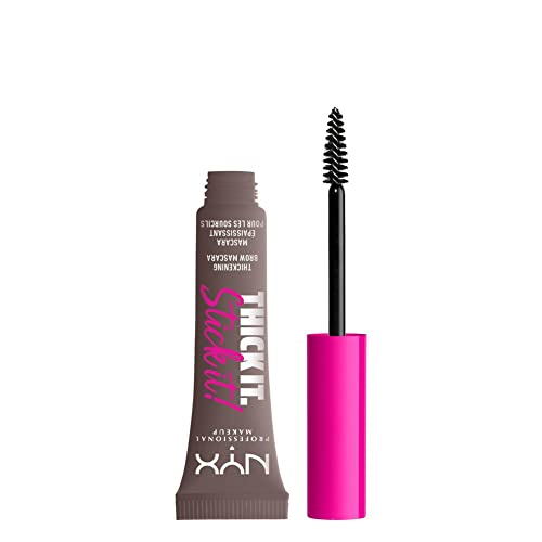 NYX Professional Makeup Augenbrauen-Mascara mit bis zu 16h Halt, Für getönte und vollere Augenbrauen, Thick It. Stick It! Brow Mascara, Cool Ash Brown (Braun) von NYX PROFESSIONAL MAKEUP