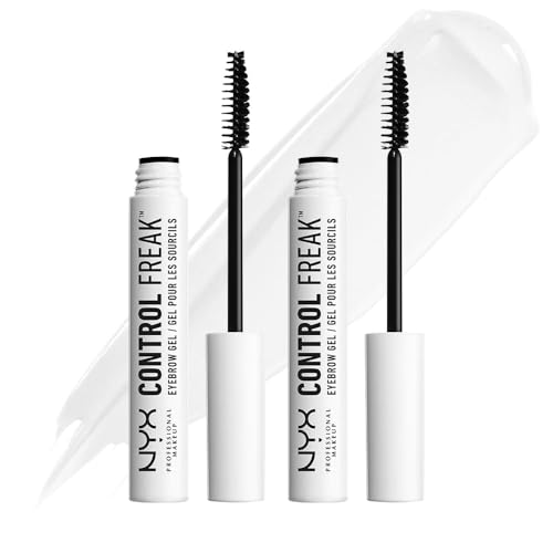 NYX Professional Makeup Augenbrauengel, Control Freak Eyebrow Gel, Klarer Brow Setter und transparente Mascara, Für gezähmte Augenbrauen und fixierte Augenbrauenfarbe, 2er Pack, 18g von NYX PROFESSIONAL MAKEUP