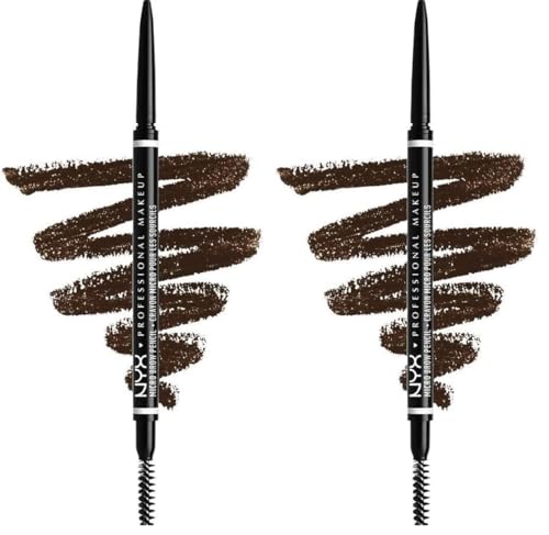 NYX Professional Makeup Augenbrauenstift, Micro Brow Pencil, Beidseitig mit ausdrehbarem Augenbrauenstift und Bürstchen, Vegane Formel, Farbe: MBP 07 Espresso (Packung mit 2) von NYX PROFESSIONAL MAKEUP