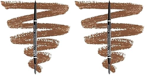 NYX Professional Makeup Augenbrauenstift, Micro Brow Pencil, Beidseitig mit ausdrehbarem Augenbrauenstift und Bürstchen, Vegane Formel, Farbton: Auburn (Packung mit 2) von NYX PROFESSIONAL MAKEUP