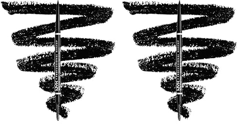 NYX Professional Makeup Augenbrauenstift, Micro Brow Pencil, Beidseitig mit ausdrehbarem Augenbrauenstift und Bürstchen, Vegane Formel, Farbton: Black (Packung mit 2) von NYX PROFESSIONAL MAKEUP