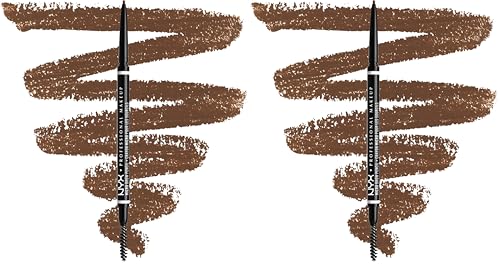 NYX Professional Makeup Augenbrauenstift, Micro Brow Pencil, Beidseitig mit ausdrehbarem Augenbrauenstift und Bürstchen, Vegane Formel, Farbton: Chocolate (Packung mit 2) von NYX PROFESSIONAL MAKEUP