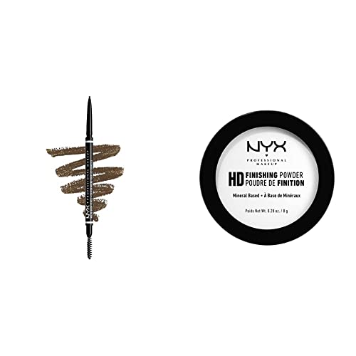 NYX Professional Makeup Augenbrauenstift, Micro Brow Pencil & High Definition Finishing Powder, Gepresstes Puder von NYX PROFESSIONAL MAKEUP