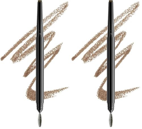 NYX Professional Makeup Augenbrauenstift, Precision Brow Pencil, Beidseitig mit flachem Augenbrauenstift und Bürstchen, Vegane Formel, Farbton: Taupe (Packung mit 2) von NYX PROFESSIONAL MAKEUP