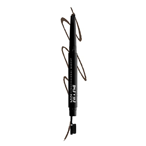 NYX Professional Makeup Augenbrauenstift mit Wachs-Formel, präziser Spitze und Verblender-Bürste, Fill & Fluff Eyebrow Pomade Pencil, Ash Brown (Braun) von NYX PROFESSIONAL MAKEUP