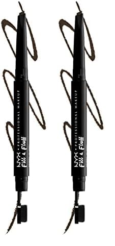NYX Professional Makeup Augenbrauenstift mit Wachs-Formel, präziser Spitze und Verblender-Bürste, Fill & Fluff Eyebrow Pomade Pencil, Espresso (Braun) (Packung mit 2) von NYX PROFESSIONAL MAKEUP