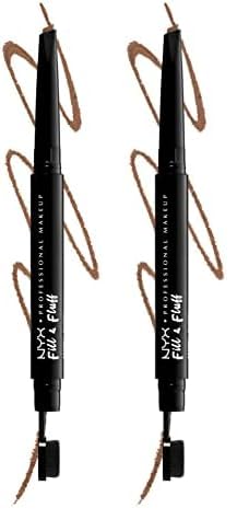 NYX Professional Makeup Augenbrauenstift mit Wachs-Formel, präziser Spitze und Verblender-Bürste, Fill & Fluff Eyebrow Pomade Pencil, Taupe (Braun) (Packung mit 2) von NYX PROFESSIONAL MAKEUP