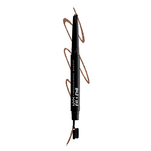 NYX Professional Makeup Augenbrauenstift mit Wachs-Formel, präziser Spitze und Verblender-Bürste, Fill & Fluff Eyebrow Pomade Pencil, Taupe (Braun) von NYX PROFESSIONAL MAKEUP