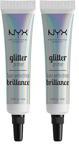 NYX Professional Makeup Basis, Glitter Primer, Fixiergel für losen Glitzer, Lidschatten und Pigment, Langanhaltend (Packung mit 2) von NYX PROFESSIONAL MAKEUP