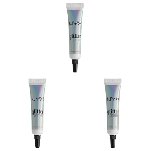 NYX Professional Makeup Basis, Glitter Primer, Fixiergel für losen Glitzer, Lidschatten und Pigment, Langanhaltend (Packung mit 3) von NYX PROFESSIONAL MAKEUP